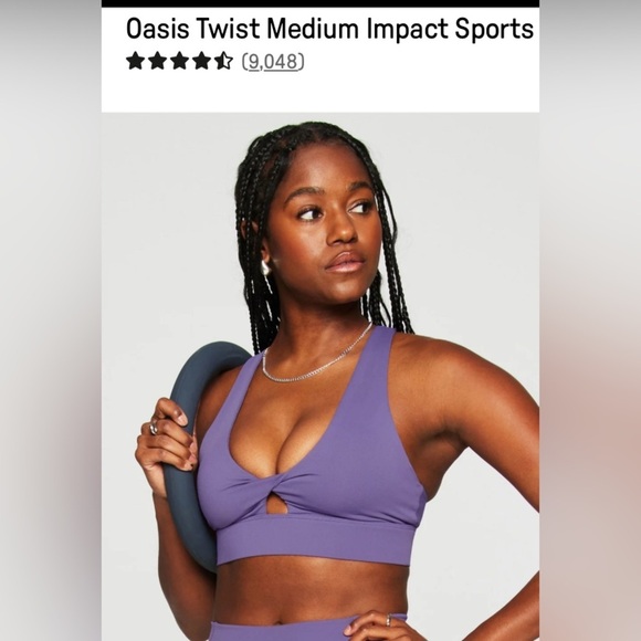 Fabletics Oasis Cross-Back Sports Bra in light lilac size L - Picture 5 of 6